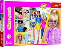 Trefl Puzzle Glitter Třpytivá Barbie 48x34cm 100 dílků v krabici 33x23x4cm