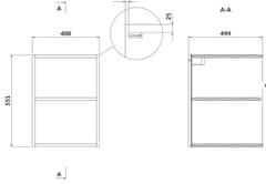 CERSANIT Larga modul skříňka spodní otevřená modrá 40 S932-091 - Cersanit