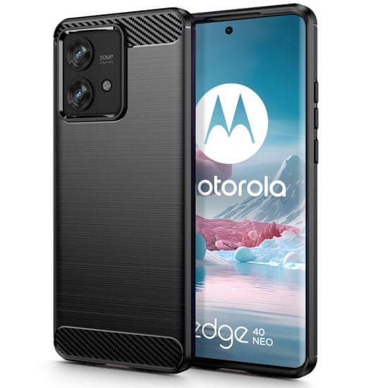 Tech-protect Carbon kryt na Motorola Edge 40 Neo, černý