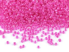 Kraftika 50g (808) pink rokajl 15/0 - 1,5 mm s průtahem, tyčky