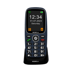 Mobiola MB3120 pohodlný telefon nejen pro seniory, 2,4" displej, SOS tlačítko, nabíjecí stojan, modrý