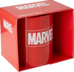 CurePink Keramický hrnek Marvel: Logo (objem 315 ml) červený