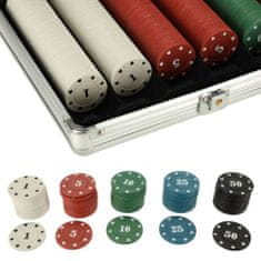 KIK Pokerová sada v kufříku 500 žetonů 2 balíčky karet