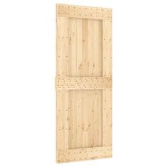 Greatstore Posuvné dveře s kováním 85 x 210 cm masivní borové dřevo