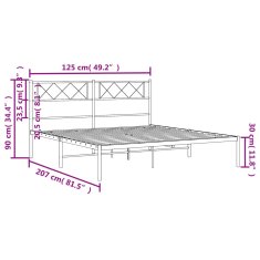 Vidaxl Kovový rám postele s čelem bílý 120 x 200 cm