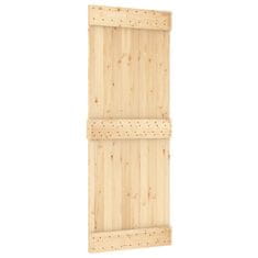 Greatstore Posuvné dveře s kováním 80 x 210 cm masivní borové dřevo