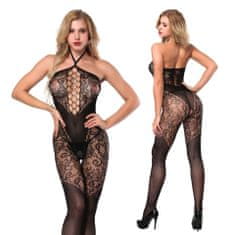 Temptly Krajkové body s efektním bodystocking výstřihem