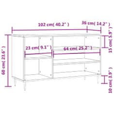 Vidaxl Botník kouřový dub 102x36x60 cm kompozitní dřevo