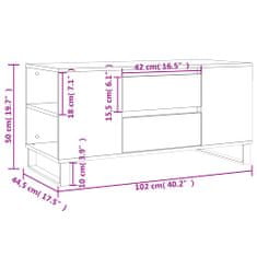 Vidaxl Konferenční stolek hnědý dub 102x44,5x50 cm kompozitní dřevo