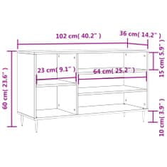 Vidaxl Botník bílý 102x36x60 cm kompozitní dřevo