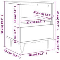 Vidaxl Noční stolky 2 ks dub sonoma 40 x 35 x 50 cm kompozitní dřevo