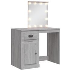 Greatstore Toaletní stolek s LED osvětlením šedý sonoma 90 x 42 x 132,5 cm