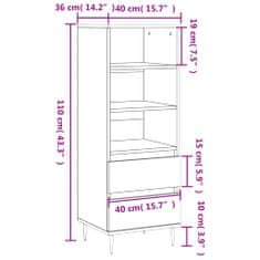 Vidaxl Skříň highboard šedá sonoma 40 x 36 x 110 cm kompozitní dřevo