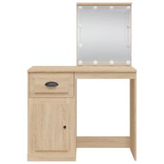 Greatstore Toaletní stolek s LED osvětlením dub sonoma 90 x 42 x 132,5 cm