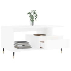 Vidaxl Konferenční stolek lesklý bílý 90x49x45 cm kompozitní dřevo
