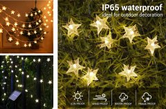 CoolCeny Dekorativní venkovní solární řetěz s 40 LED – Lights Star - Vícebarevný