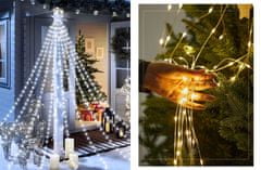 CoolCeny Vánoční LED světelný řetěz - vodopád s hvězdou - Vícebarevný