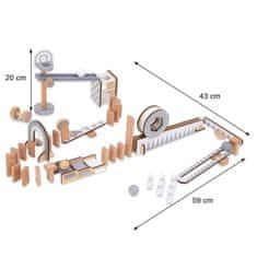 Mamabrum Dřevěné kostky domina - překážková dráha - 48 prvků