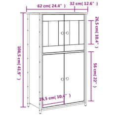 Greatstore Skříň highboard dub sonoma 62 x 32 x 106,5 cm kompozitní dřevo