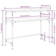 Greatstore Konzolový stolek černý 100 x 35,5 x 75 cm kompozitní dřevo