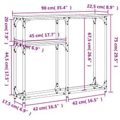 Vidaxl Konzolový stolek kouřový dub 90 x 22,5 x 75 cm kompozitní dřevo