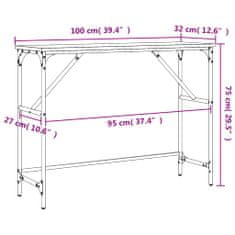 Vidaxl Konzolový stolek kouřový dub 100 x 32 x 75 cm kompozitní dřevo