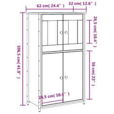 Greatstore Skříň highboard černá 62 x 32 x 106,5 cm kompozitní dřevo