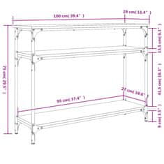 Vidaxl Konzolový stolek kouřový dub 100 x 29 x 75 cm kompozitní dřevo