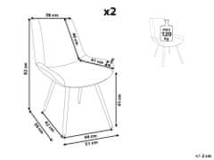 Beliani Sada 2 jídelních židlí s buklé čalouněním béžové AVILLA