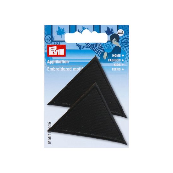 PRYM Nášivka trojúhelníky, velké, nažehlovací, černá