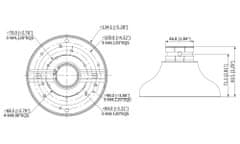 Dahua PFA109 Adaptér pro uchycení dome kamer, hliník, bílá barva