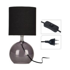 ModernHome Stojací Lampa Černá Skleněnou Základnou