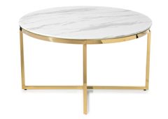 ModernHome Konferenční Stolek Vertigo Gold White 80 Cm