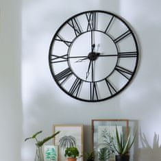 ModernHome Vintage Nástěnné Hodiny Černé 70 Cm