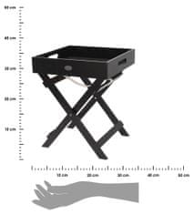 ModernHome Odkládací Stolek S Podnosem Na Nožičkách Černé Dřevo