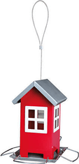 Trixie Zahradní krmítko kovové, barevný domeček 19x20x19 cm, - červený/stříbrná střecha