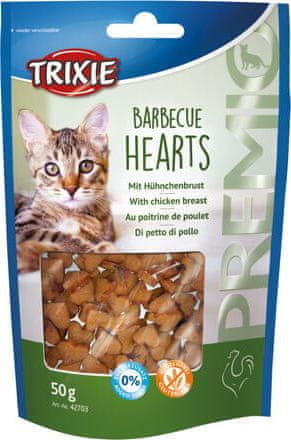 Trixie Premio BARBECUE HEARTS s kuřecím, grilovaná srdíčka 50 g
