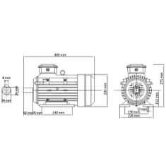 Vidaxl 3fázový elektromotor hliníkový 4 kW/5,5 hp 2 póly 2840 ot./min