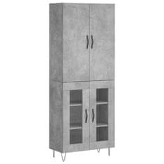 Vidaxl Skříň highboard betonově šedá 69,5x34x180 cm kompozitní dřevo