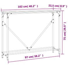 Vidaxl Konzolový stolek kouřový dub 102x22,5x75 cm kompozitní dřevo