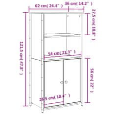 Vidaxl Skříňka kouřový dub 62 x 36 x 121,5 cm kompozitní dřevo