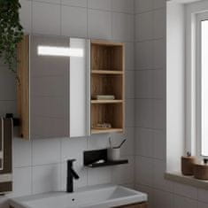 Vidaxl vidaXL koupelnová skříňka se zrcadlem a LED, barva dub, 60x13x52 cm