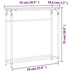 Vidaxl Konzolový stolek dub sonoma 75 x 19,5 x 75 cm kompozitní dřevo