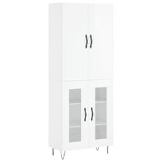 Vidaxl Skříň highboard lesklá bílá 69,5 x 34 x 180 cm kompozitní dřevo