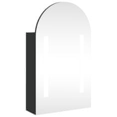 Vidaxl Koupelnová zrcadlová skřínka s LED klenutá černá 42x13x70 cm