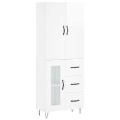 Vidaxl Skříň highboard lesklá bílá 69,5 x 34 x 180 cm kompozitní dřevo