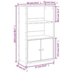 Vidaxl Skříňka hnědý dub 62 x 32 x 103,5 cm kompozitní dřevo