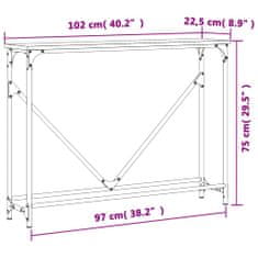 Greatstore Konzolový stolek černý 102 x 22,5 x 75 cm kompozitní dřevo