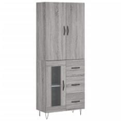 Greatstore Skříň highboard šedá sonoma 69,5 x 34 x 180 cm kompozitní dřevo