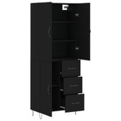 Greatstore Skříň highboard černá 69,5 x 34 x 180 cm kompozitní dřevo